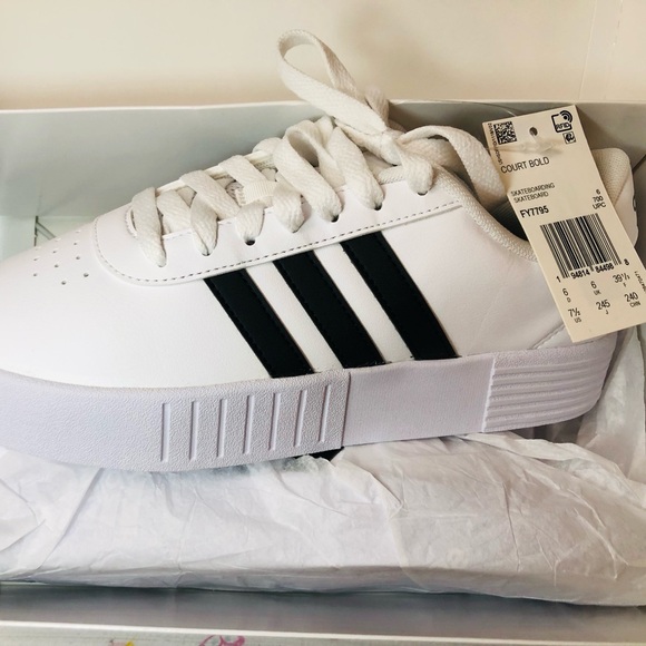 New Womens Adidas Court Bold Thick Sole Sneakers 7.5 - Picture 3 of 10